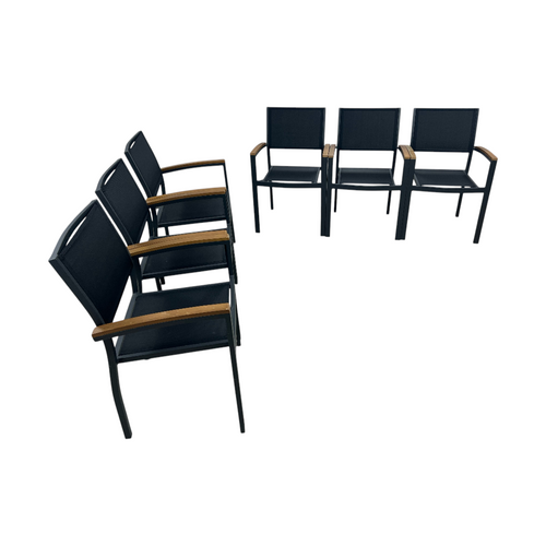 Safavieh Kaelan Stackable Chair - Black/Brown (Set of 6), image 7