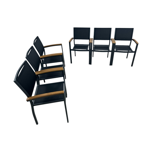 Safavieh Kaelan Stackable Chair - Black/Brown (Set of 6), image 8
