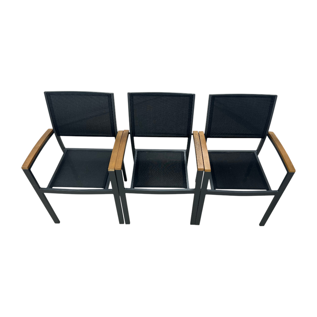 Safavieh Kaelan Stackable Chair - Black/Brown (Set of 6)