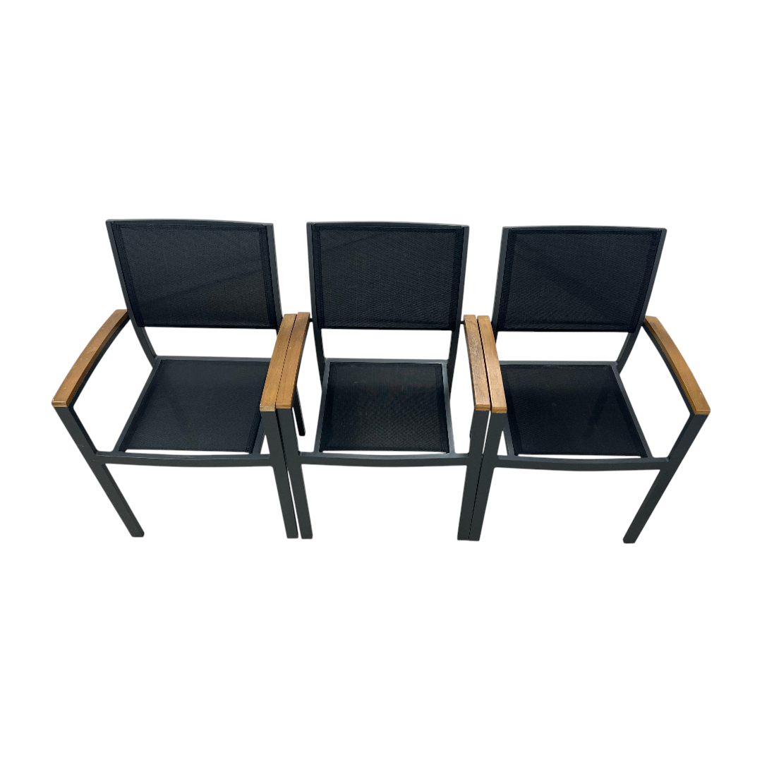 Safavieh Kaelan Stackable Chair - Black/Brown (Set of 6)