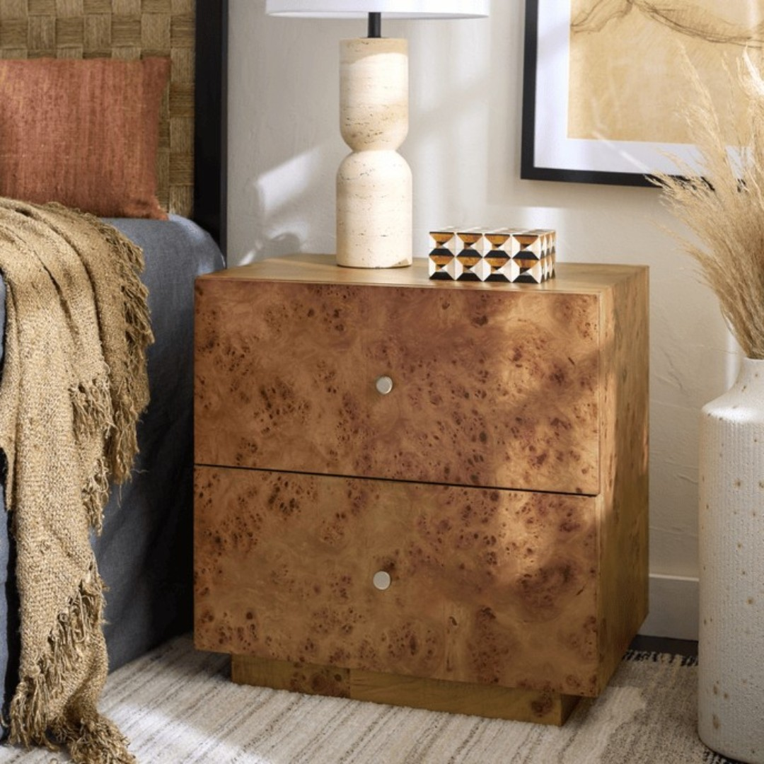 Safavieh Tahan 2 Drawer Nightstand - Natural