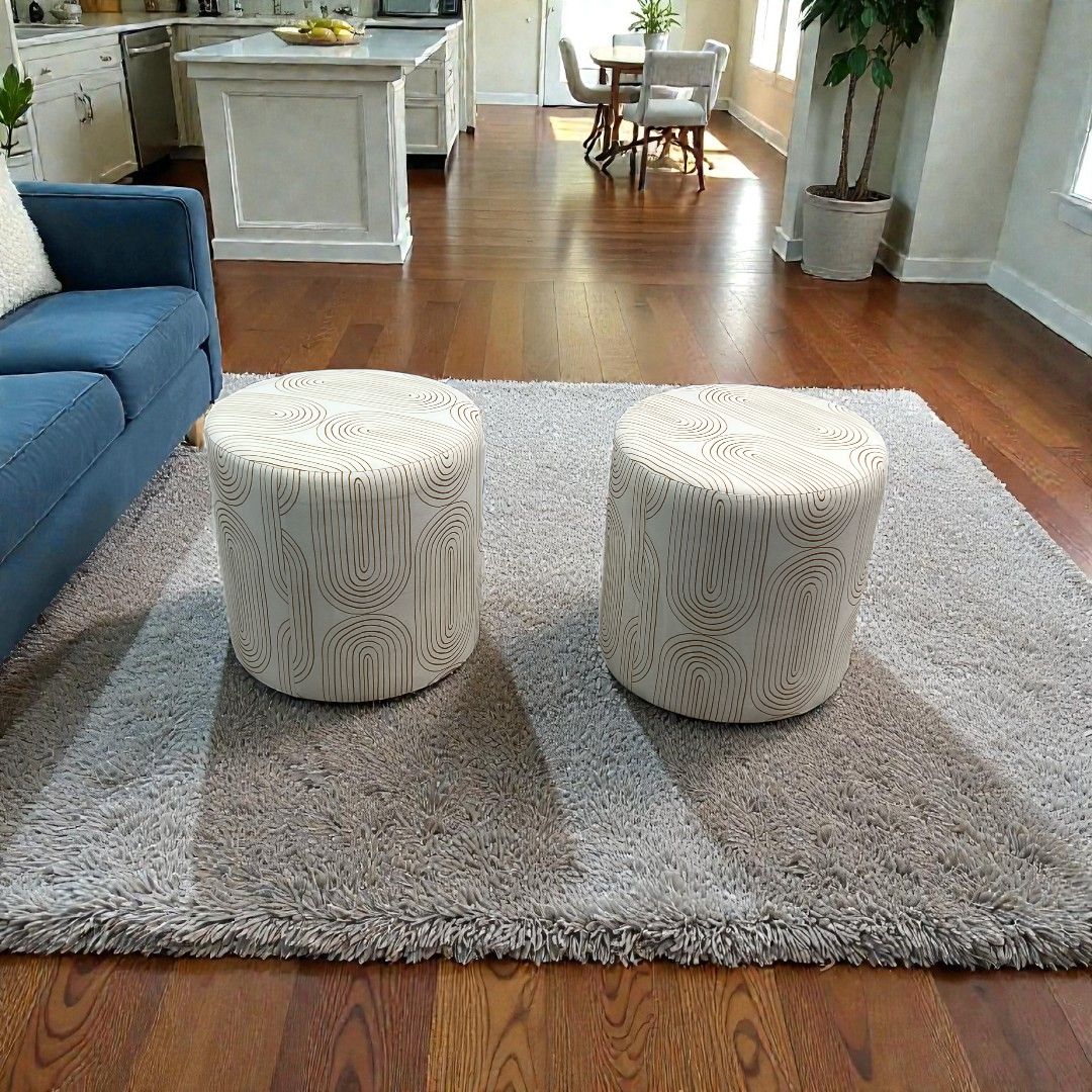 Skyline Furniture Round Thalia Ottoman Set of 2