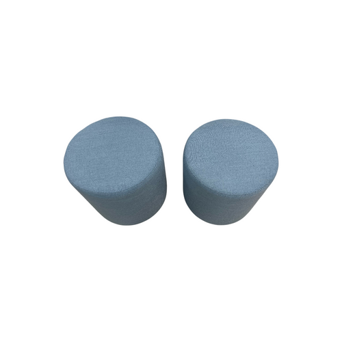 Skyline Furniture Round Thalia Ottoman in Velvet Ocean: Padded, Pine Frame Set of 2, image 5