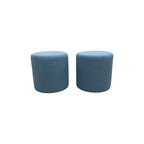 Skyline Furniture Round Thalia Ottoman Velvet Ocean Set of 2 — image 3 of 4