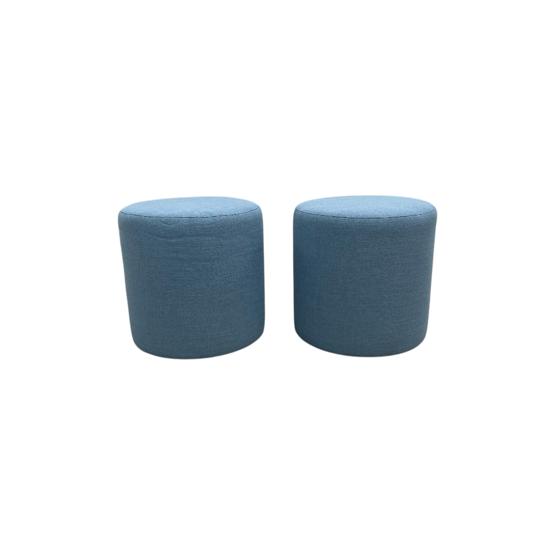 Skyline Furniture Round Thalia Ottoman Velvet Ocean Set of 2 — image 3 of 4