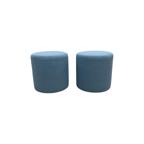Skyline Furniture Round Thalia Ottoman in Velvet Ocean: Padded, Pine Frame Set of 2, image 4