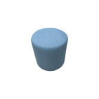 Skyline Furniture Round Thalia Ottoman in Velvet Ocean: Padded, Pine Frame Set of 2