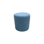 Skyline Furniture Round Thalia Ottoman in Velvet Ocean: Padded, Pine Frame Set of 2