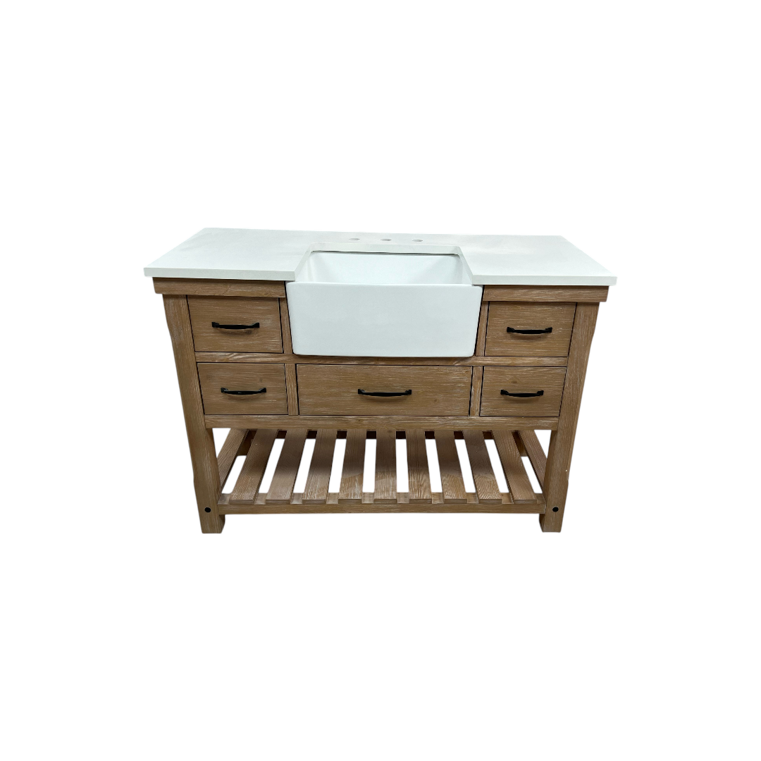 Sudio Design Wesley 48″ Weathered Natural Vanity with Ariston White Top