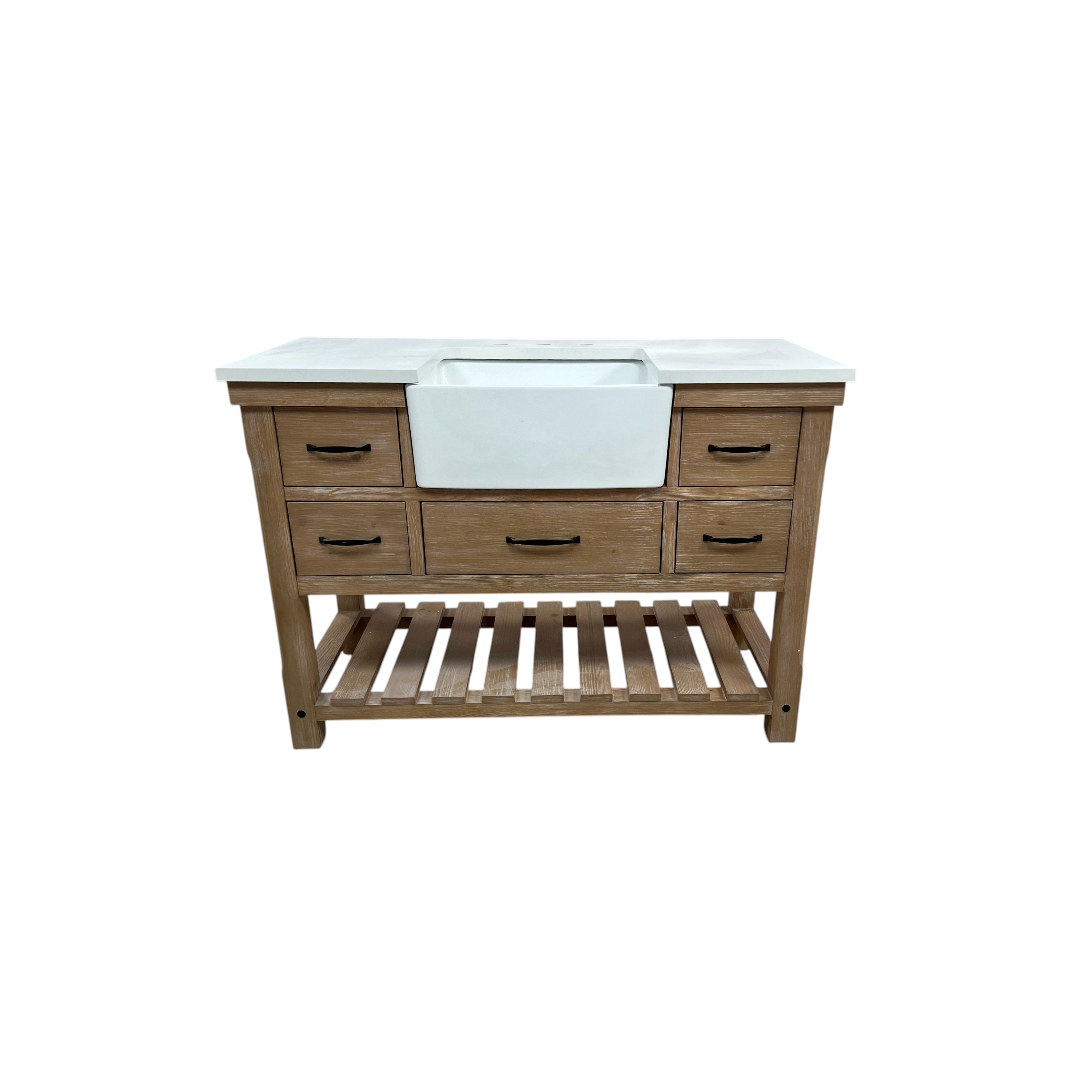 Sudio Design Wesley 48″ Weathered Natural Vanity with Ariston White Top