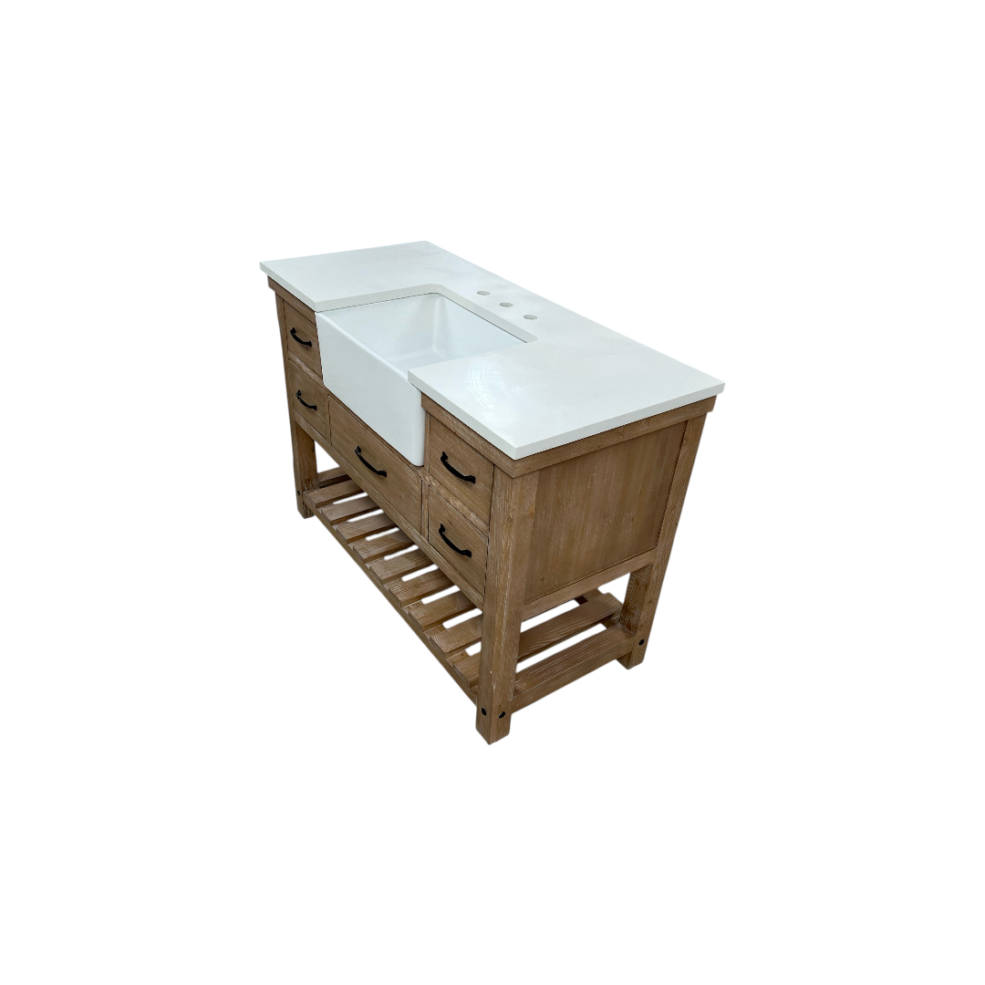 Sudio Design Wesley 48″ Weathered Natural Vanity with Ariston White Top