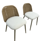 TOV Alexa Rattan Performance Fabric Dining Chair Set of 2