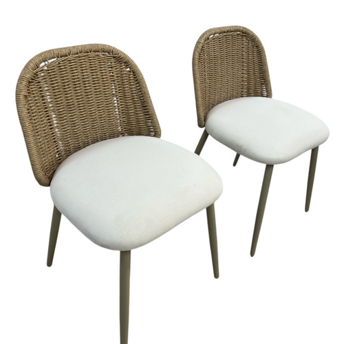 TOV Alexa Rattan Performance Fabric Outdoor Dining Chair Set of 2, image 10
