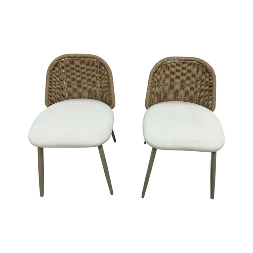 TOV Alexa Rattan Performance Fabric Outdoor Dining Chair Set of 2, image 7