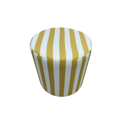 The Inside Drum Ottoman - Citrine Cabana Stripe, image 3
