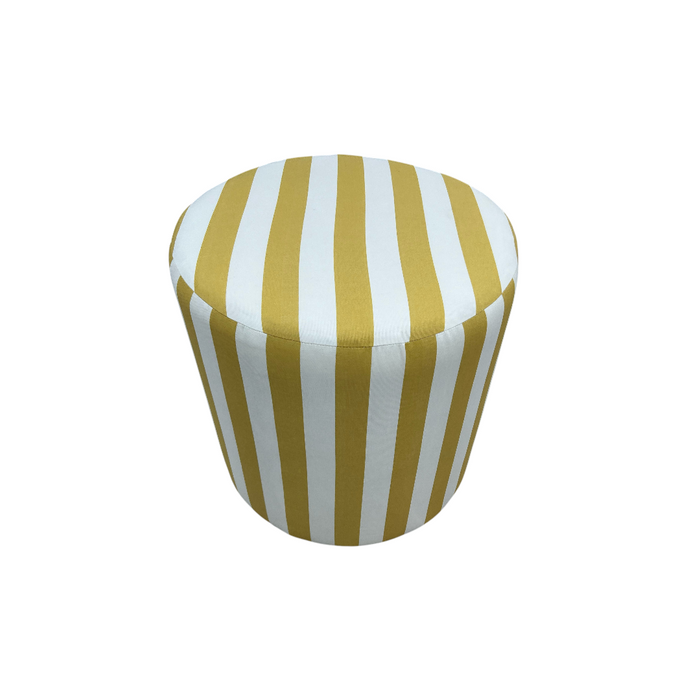 The Inside Drum Ottoman - Citrine Cabana Stripe, image 3