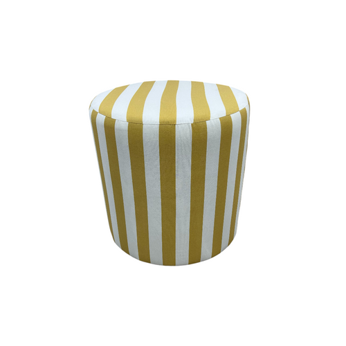 The Inside Drum Ottoman - Citrine Cabana Stripe, image 4