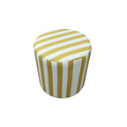 The Inside Drum Ottoman - Citrine Cabana Stripe