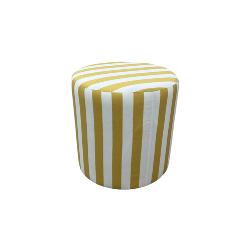 The Inside Drum Ottoman - Citrine Cabana Stripe, image 6