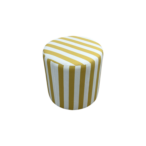 The Inside Drum Ottoman - Citrine Cabana Stripe, image 7