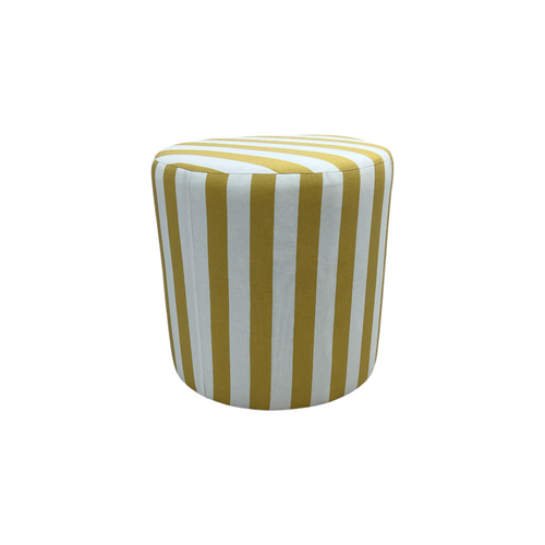 The Inside Drum Ottoman - Citrine Cabana Stripe, image 8