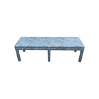 The Inside Parsons Bench - Blue Aviary by Scalamandré, 60" × 18" × 18" — image 2 of 4