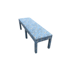The Inside Parsons Bench - Blue Aviary by Scalamandré