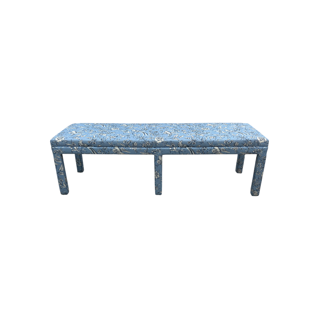 The Inside Parsons Bench - Blue Aviary by Scalamandré