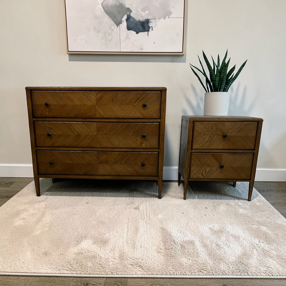 Theodore Alexander Nova Nightstand & Chest Set, 46" × 20" × 37.75" — image 1 of 4