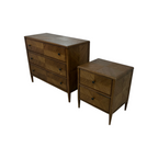 Theodore Alexander Nova Two Drawers Night Stand and Chest of Drawers Set