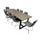 Urban Wood Goods Uptown Reclaimed Wood Dining Table and West Elm Slope Dining Chair Set