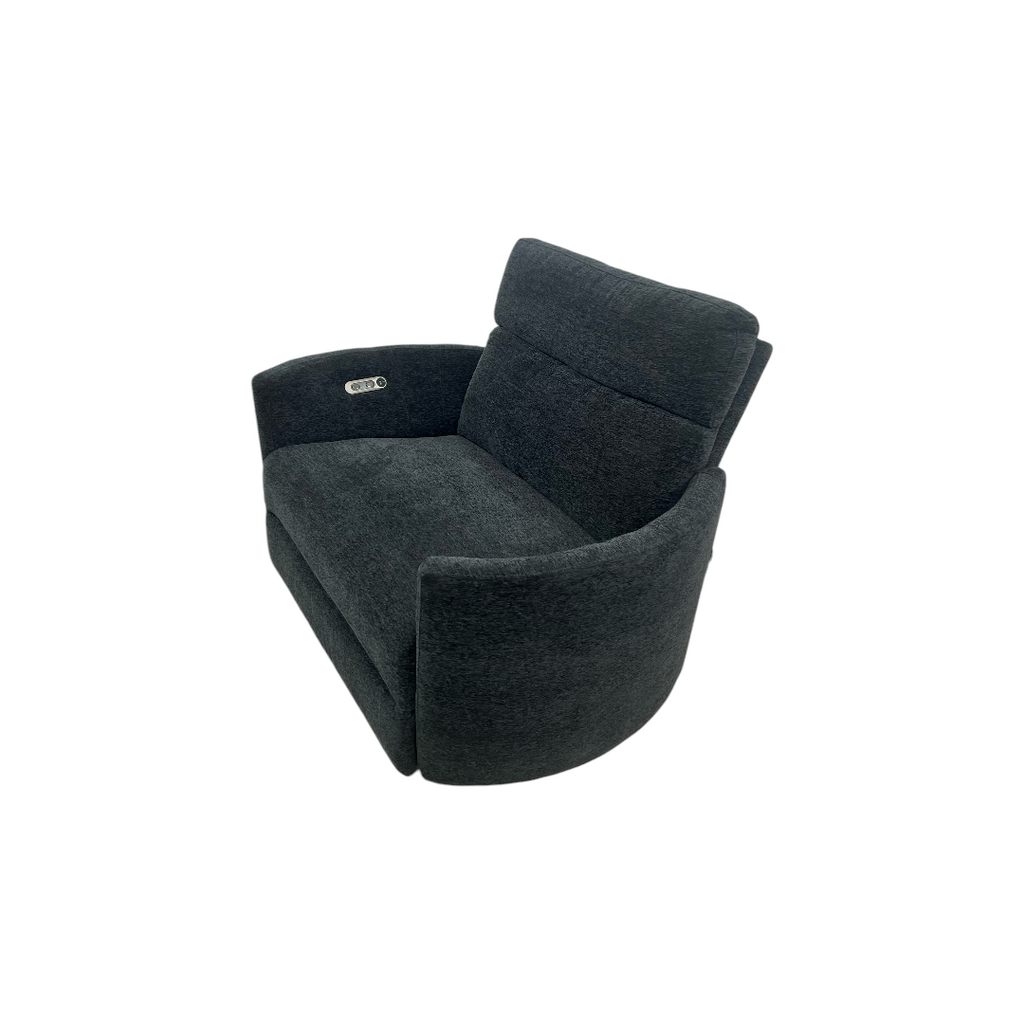 Wade Logan Bre Upholstered Extra Wide Glider Power Recliner With Round Arms