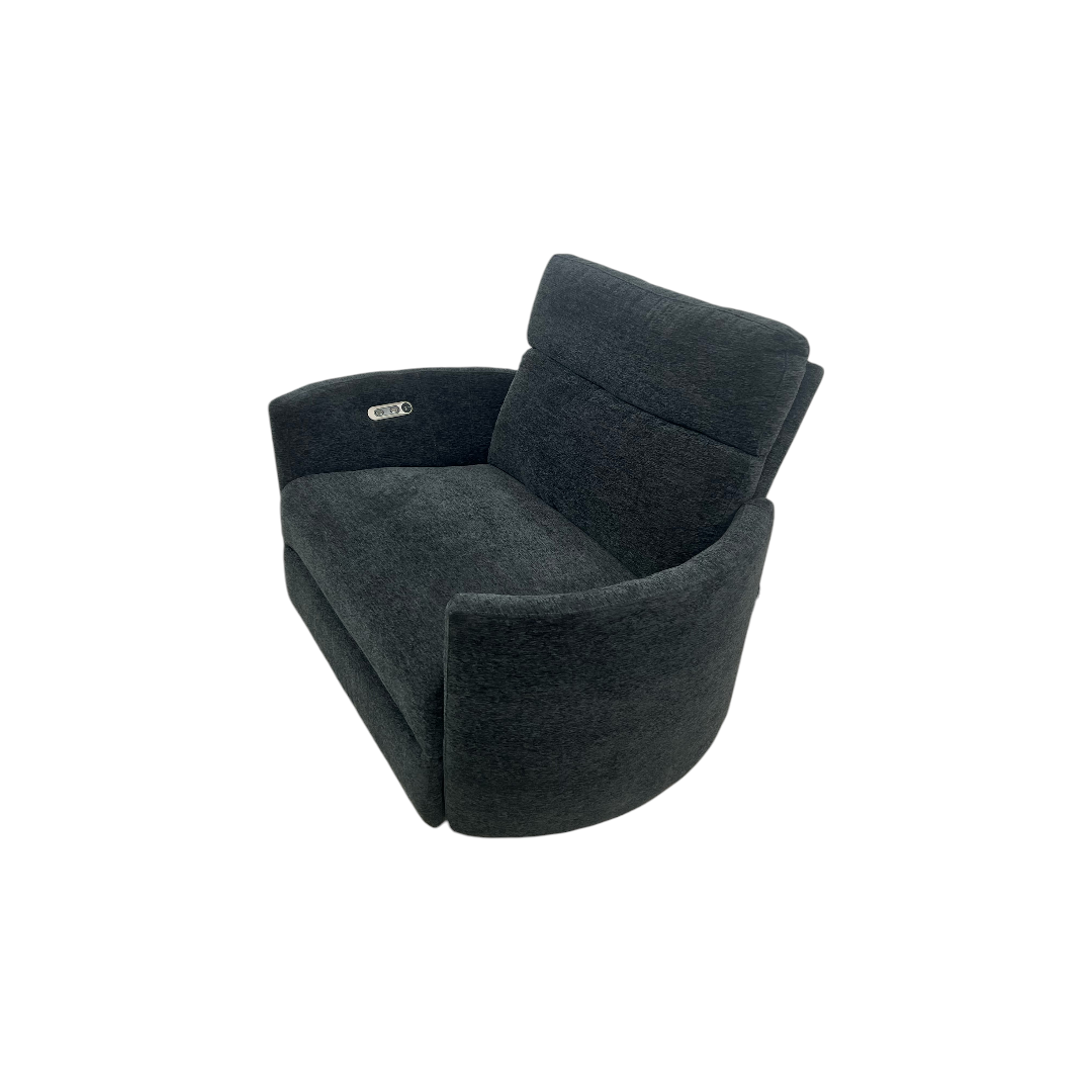 Wade Logan Bre Upholstered Extra Wide Glider Power Recliner With Round Arms