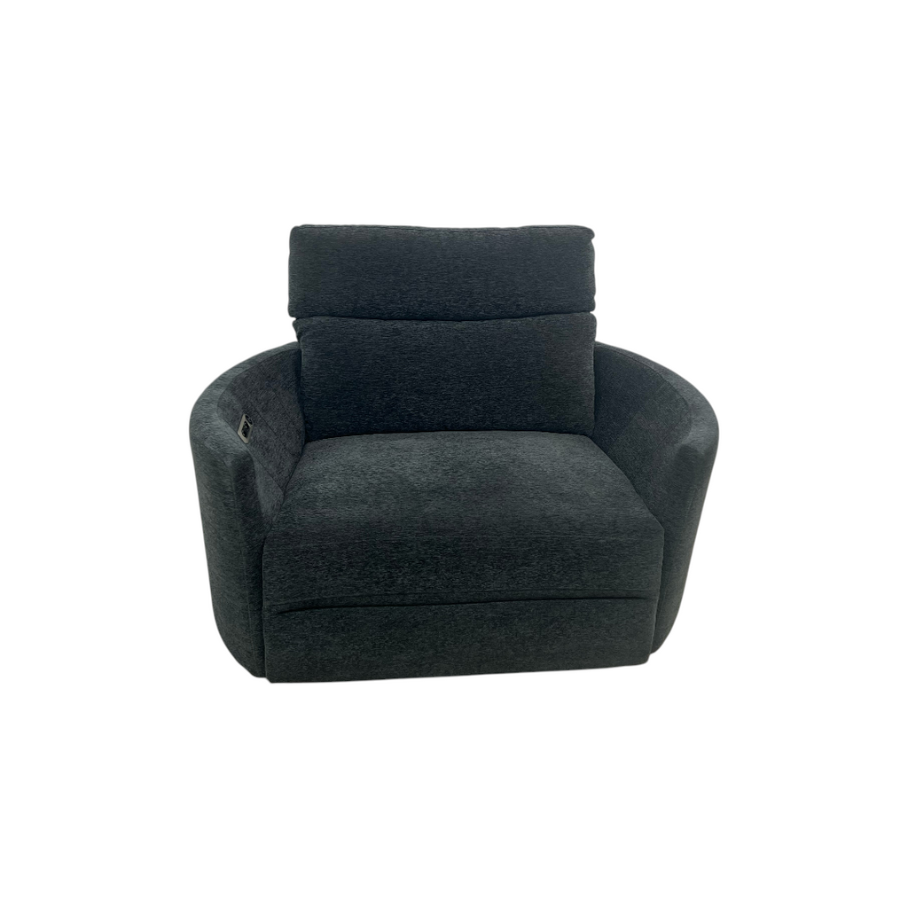 Wade Logan Bre Upholstered Extra Wide Glider Power Recliner With Round Arms