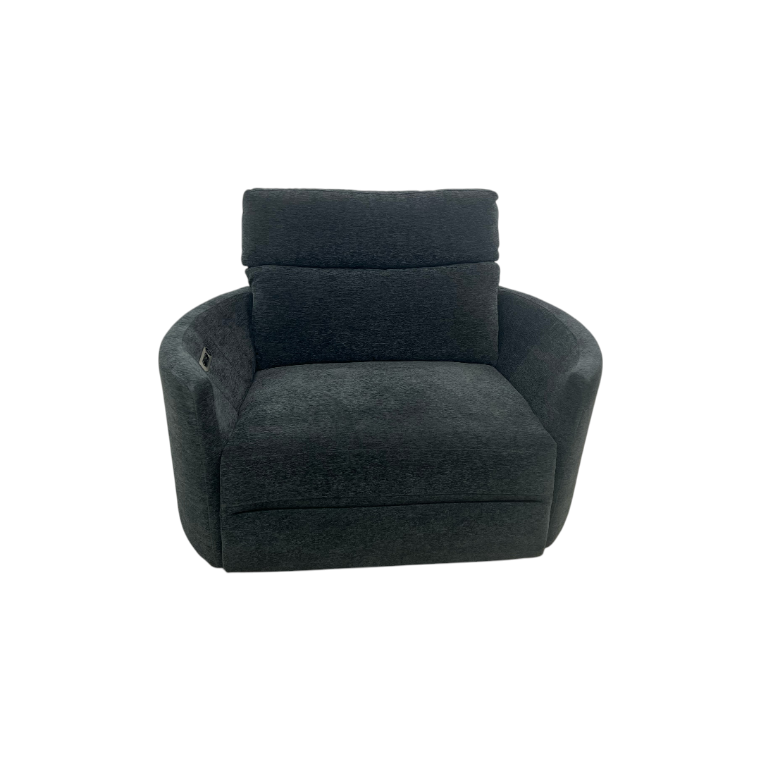 Wade Logan Bre Upholstered Extra Wide Glider Power Recliner With Round Arms