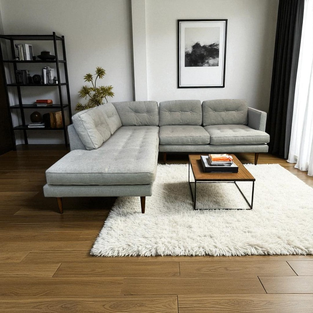 West Elm Peggy Tufted Chaise Sectional Sofa