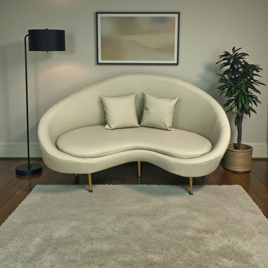 Willa Arlo Shurtz Faux Leather Curved Sofa