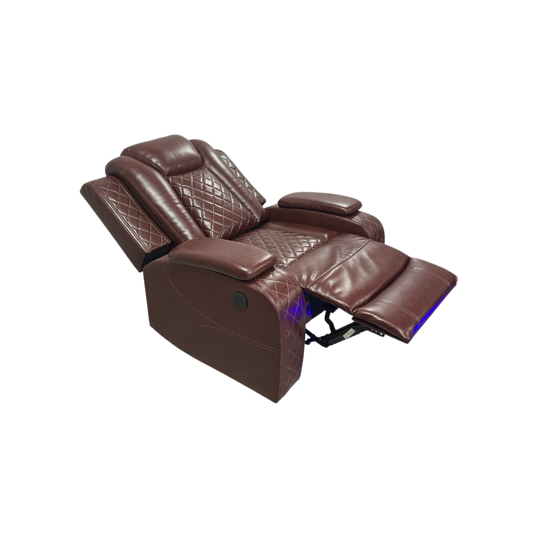Winston Porter Charolett Breathing Leather Power Recliner Sofa with USB Ports Couch and Chair Set