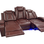 Winston Porter Charolett Breathing Leather Power Recliner Sofa with USB Ports Couch and Chair Set