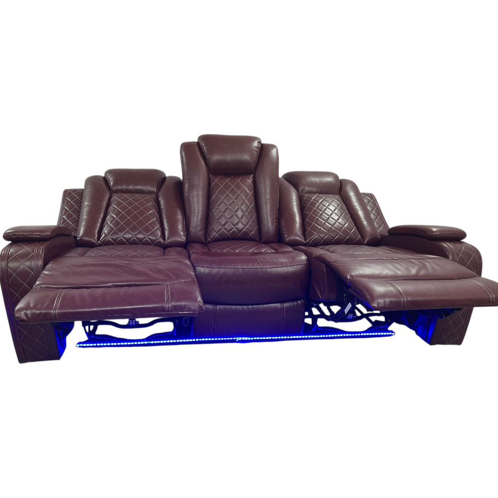 Winston Porter Charolett Breathing Leather Power Recliner Sofa with USB Ports Couch and Chair Set