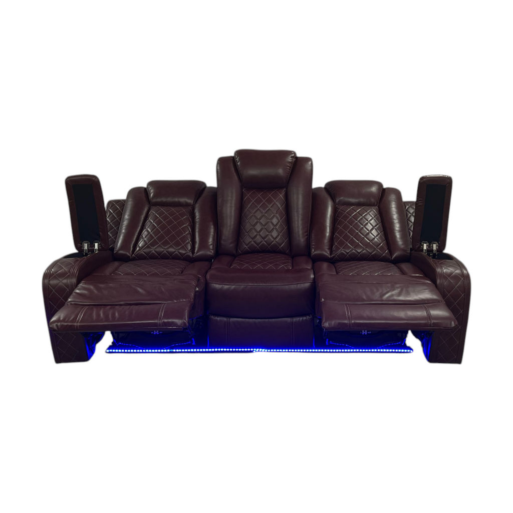 Winston Porter Charolett Breathing Leather Power Recliner Sofa with USB Ports Couch and Chair Set