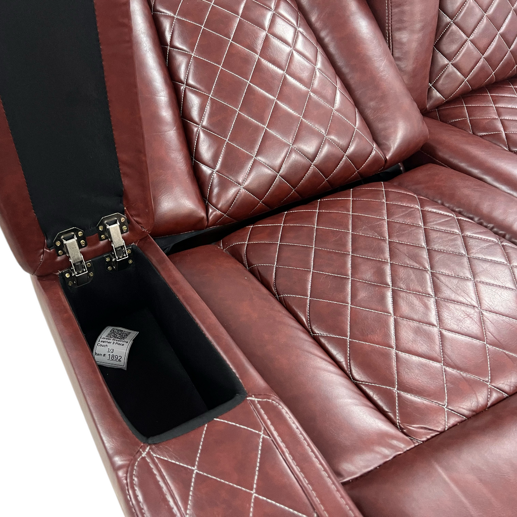 Winston Porter Charolett Breathing Leather Power Recliner Sofa with USB Ports Couch and Chair Set