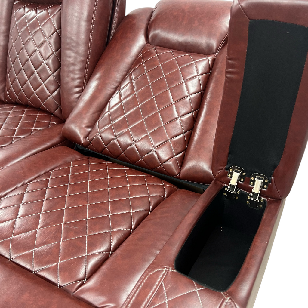 Winston Porter Charolett Breathing Leather Power Recliner Sofa with USB Ports Couch and Chair Set