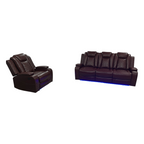 Winston Porter Charolett Breathing Leather Power Recliner Sofa with USB Ports Couch and Chair Set