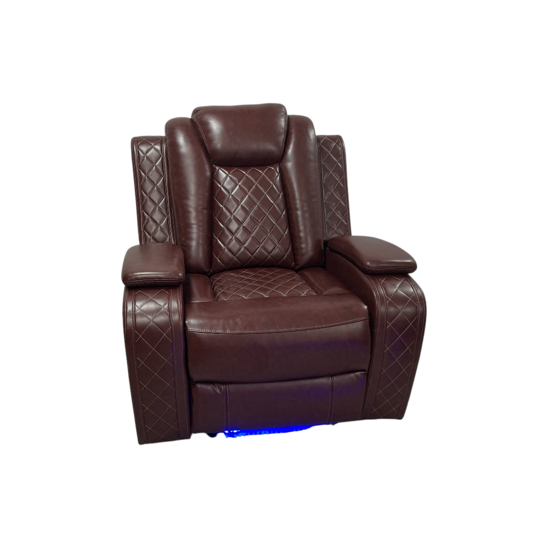 Winston Porter Charolett Breathing Leather Power Recliner Sofa with USB Ports Couch and Chair Set