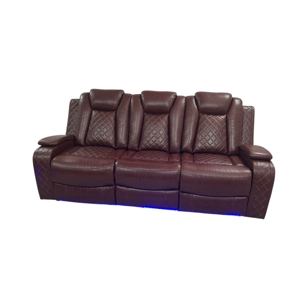 Winston Porter Charolett Breathing Leather Power Recliner Sofa with USB Ports Couch and Chair Set