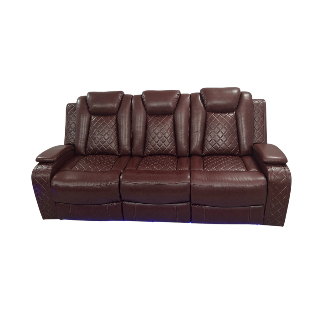 Winston Porter Charolett Breathing Leather Power Recliner Sofa with USB Ports Couch and Chair Set