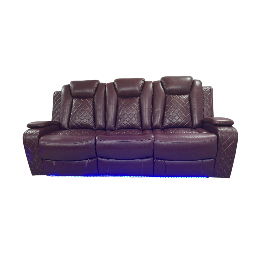 Winston Porter Charolett Breathing Leather Power Recliner Sofa with USB Ports Couch and Chair Set