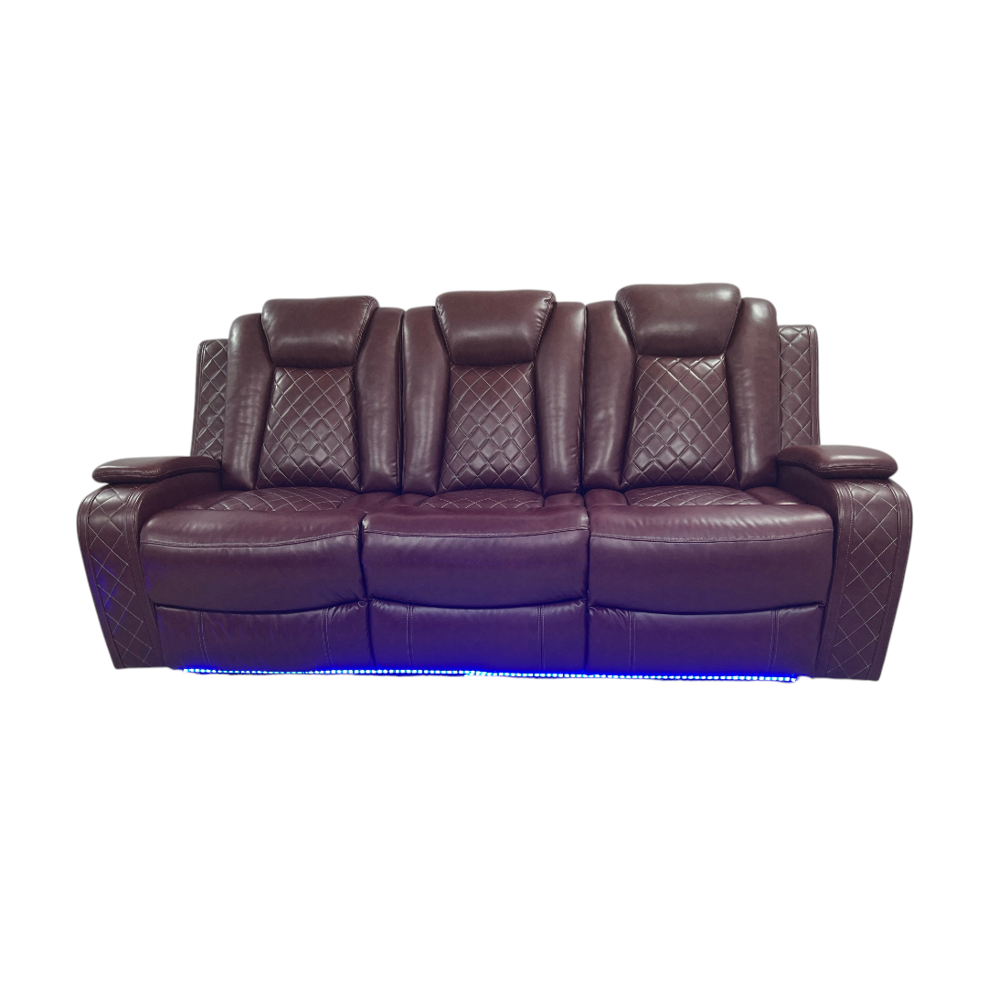 Winston Porter Charolett Breathing Leather Power Recliner Sofa with USB Ports Couch and Chair Set