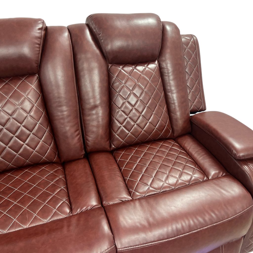 Winston Porter Charolett Breathing Leather Power Recliner Sofa with USB Ports Couch and Chair Set